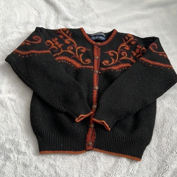 Vintage Herman Geist Hand Embroidered Cardigan size Large - Picture 1 of 7